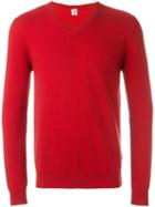Eleventy V-neck Sweater, Men's, Size: Large, Red, Cashmere