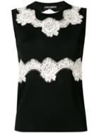 Dolce & Gabbana Lace Insert Knit Top - Black
