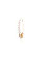 Loren Stewart 14kt Gold Pearl-embellished Safety Pin Earring - White