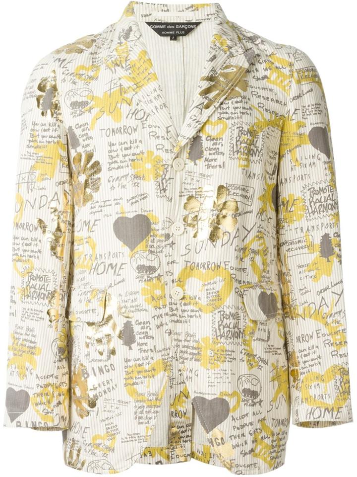 Comme Des Garçons Vintage Printed Blazer - Nude & Neutrals