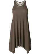 Plein Sud Embellished Neckline Tank Dress - Brown