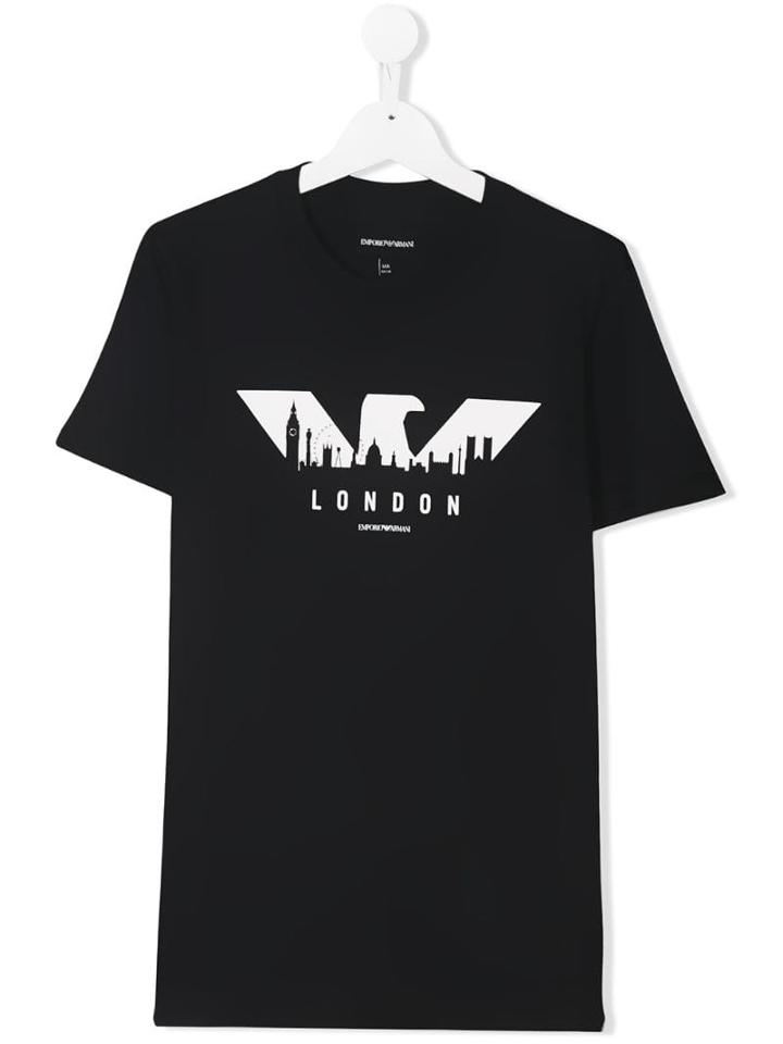 Emporio Armani Kids London Graphic T-shirt - Blue