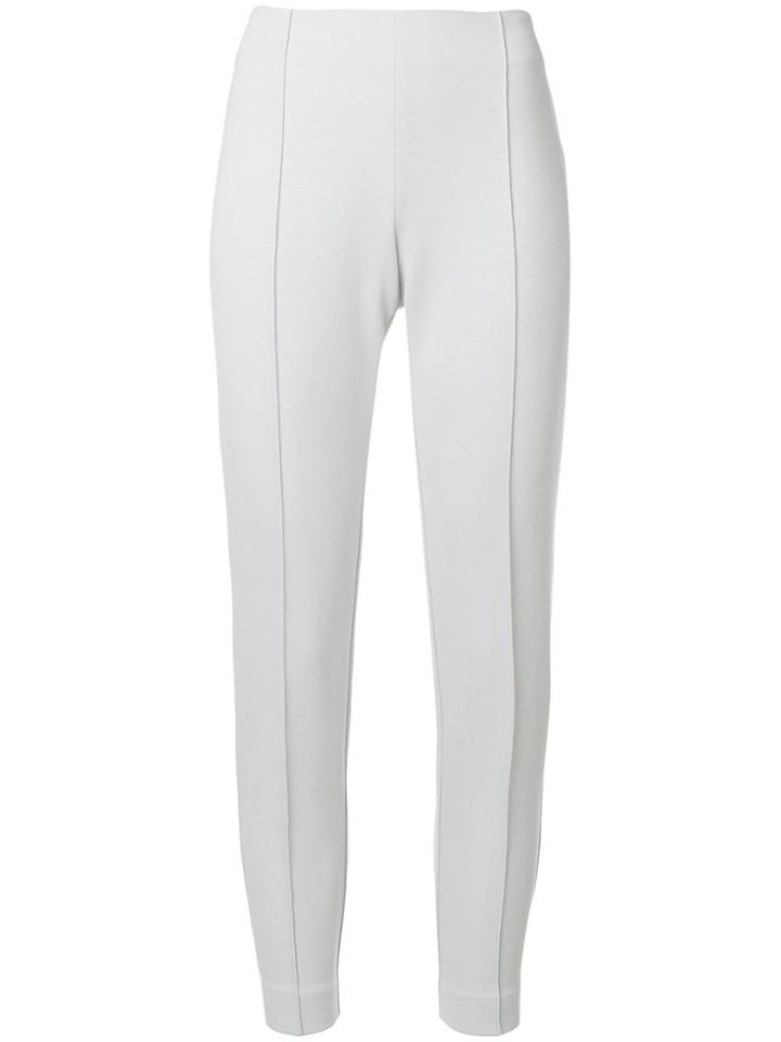 Le Tricot Perugia Cropped Fitted Trousers - Grey