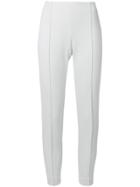 Le Tricot Perugia Cropped Fitted Trousers - Grey