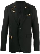 Versace Medusa Pin Detail Blazer - Black