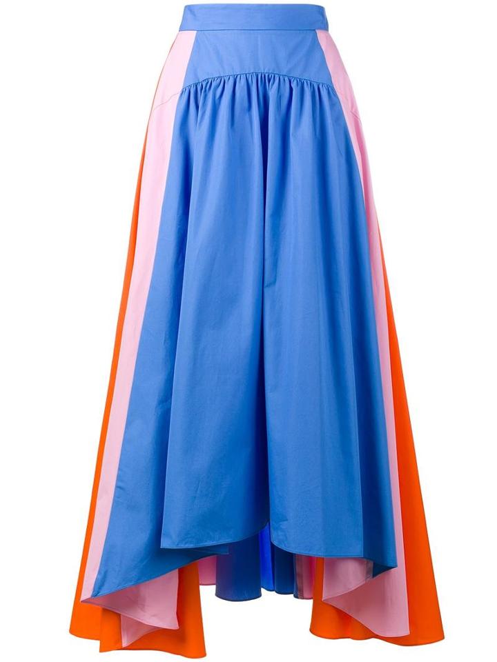 Peter Pilotto Stripe Asymmetric Skirt, Women's, Size: 10, Blue, Cotton