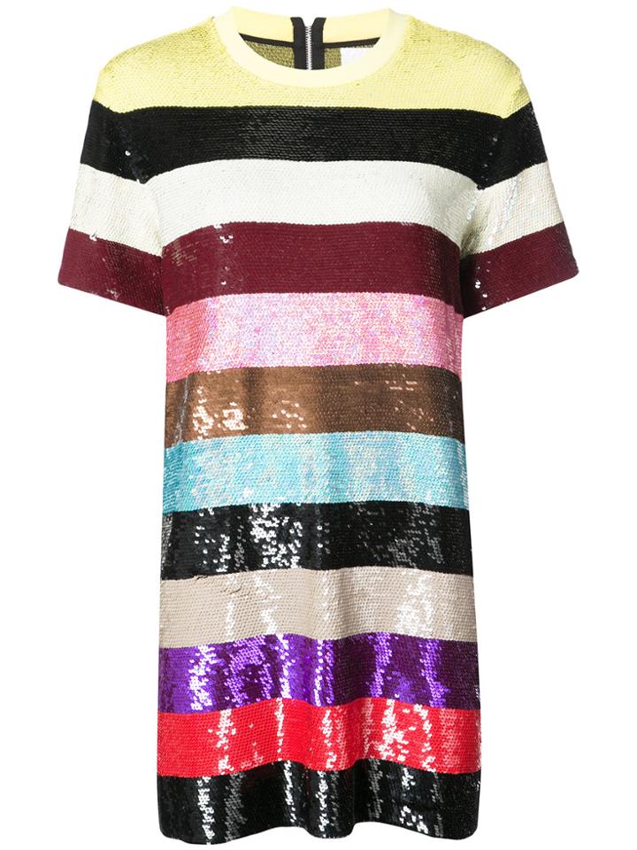 Ashish Sequin Striped Dress - Multicolour