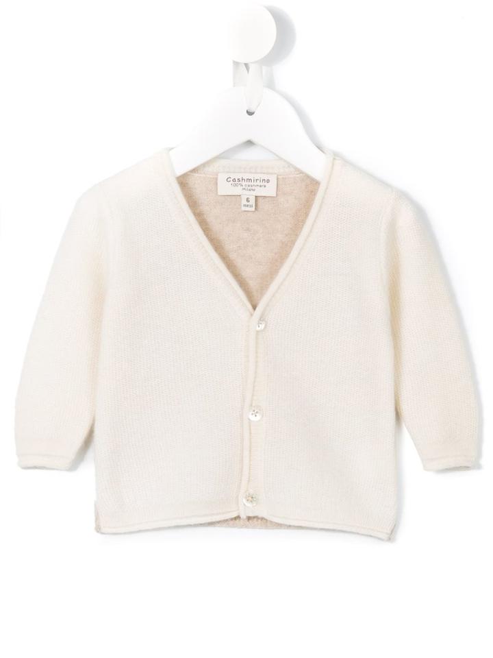 Cashmirino - Cropped Cardigan - Kids - Cashmere - 18 Mth, Nude/neutrals
