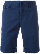 Incotex Chino Shorts, Men's, Size: 46, Blue, Cotton/spandex/elastane