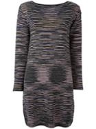 M Missoni Blurry Stripes Knit Dress, Women's, Size: Large, Virgin Wool