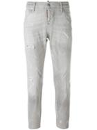 Dsquared2 Cool Girl Cropped Jeans, Size: 42, Grey, Cotton/spandex/elastane/polyester