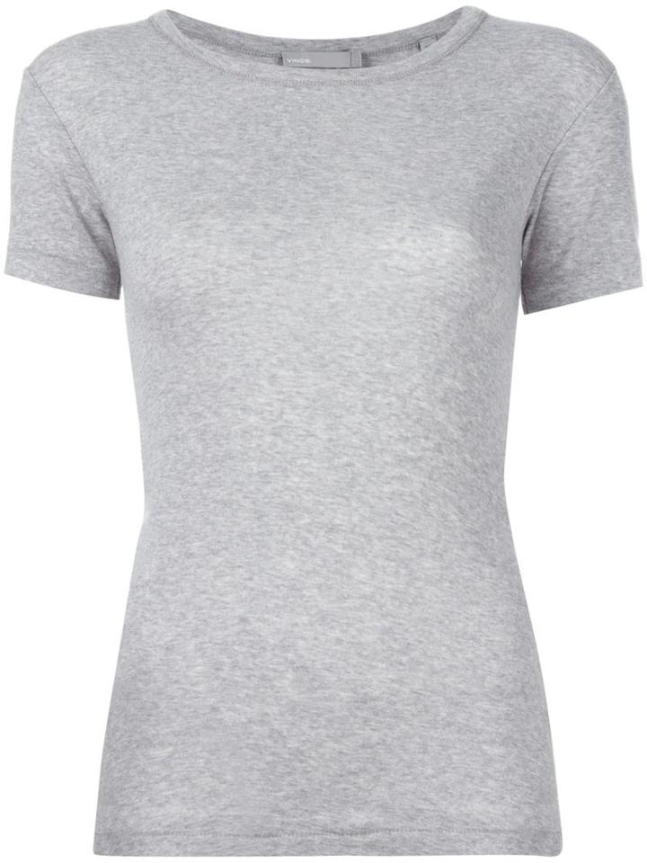 Vince Plain T-shirt, Women's, Size: Medium, Grey, Cotton