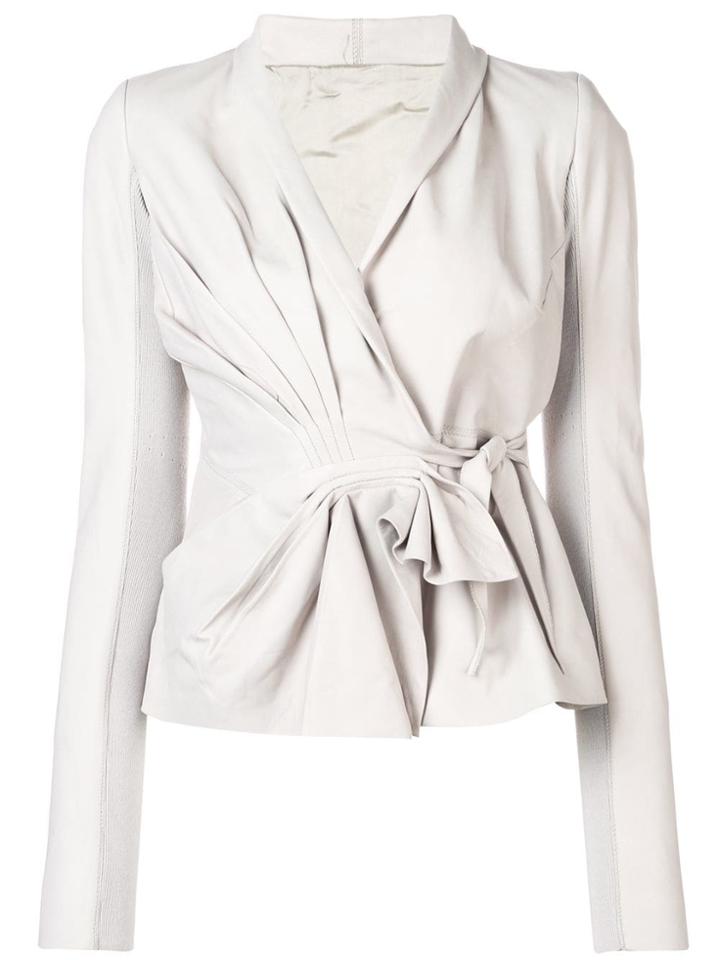 Rick Owens Fitted Wrap Front Jacket - Grey