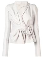 Rick Owens Fitted Wrap Front Jacket - Grey