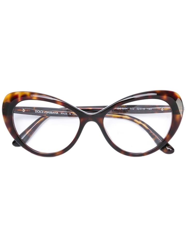 Dolce & Gabbana Leopard Print Glasses, Brown, Acetate