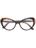 Dolce & Gabbana Leopard Print Glasses, Brown, Acetate