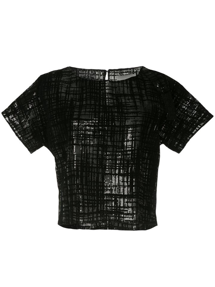 Ingie Paris Sequin-embellished Top - Black