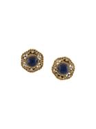 Chanel Vintage Baroque Button Clip-on Earrings