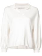 Tibi Polo Neck Knitted Sweater - White