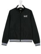 Ea7 Kids Embroidered Logo Bomber Jacket - Black