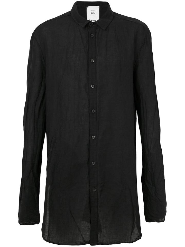 Lost & Found Rooms - Pocket Longline Shirt - Men - Cotton/linen/flax - Xl, Black, Cotton/linen/flax