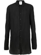 Lost & Found Rooms - Pocket Longline Shirt - Men - Cotton/linen/flax - Xl, Black, Cotton/linen/flax