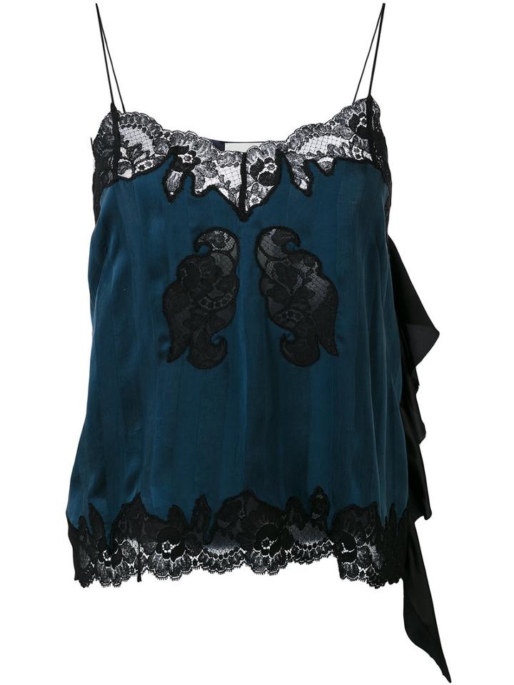 8pm - Contrast Cami Top - Women - Cotton/nylon/cupro/viscose - S, Blue, Cotton/nylon/cupro/viscose