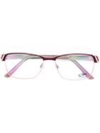 Cazal - Enamelled Rectangle Frame Glasses - Women - Acetate/titanium - 53, Pink/purple, Acetate/titanium