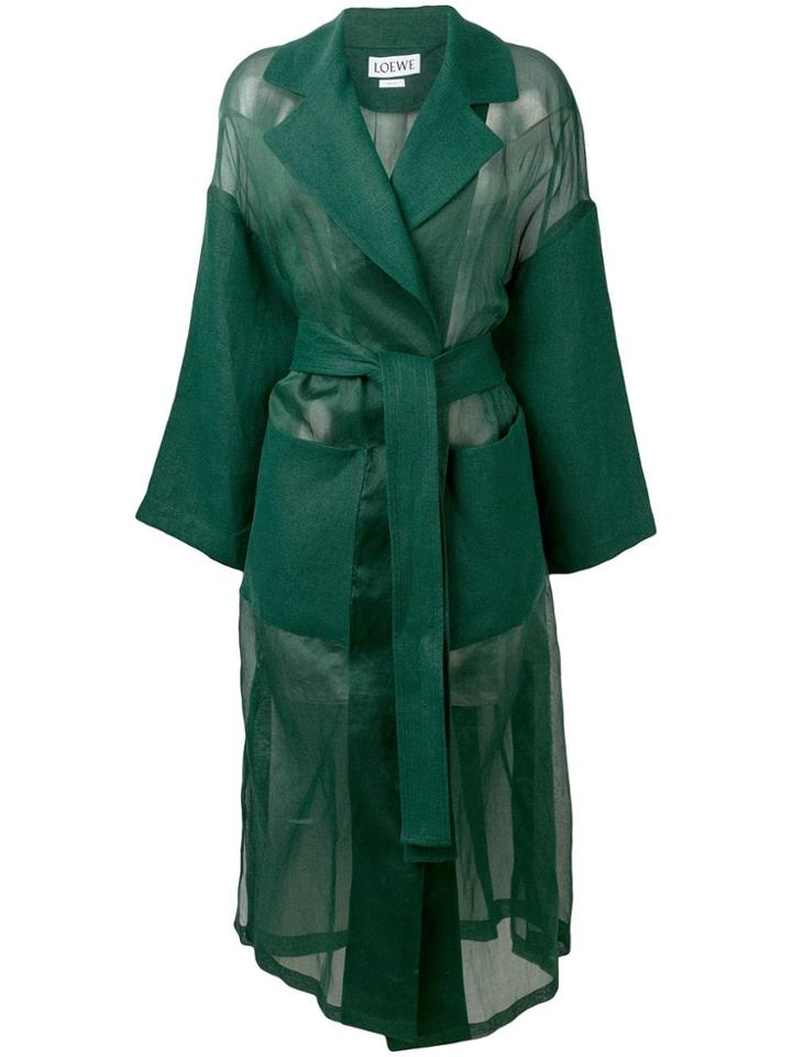 Loewe Oversized Belted Coat - Green