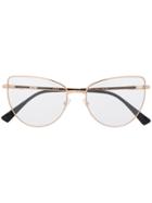 Moschino Eyewear Cat-eye Frame Glasses - Gold
