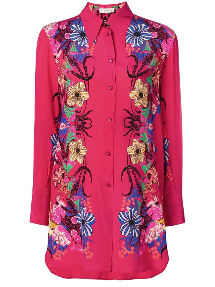 Etro Flower Print Shirt - Pink & Purple