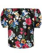Piamita Off-shoulders Floral Blouse, Women's, Size: Xs, Black, Silk