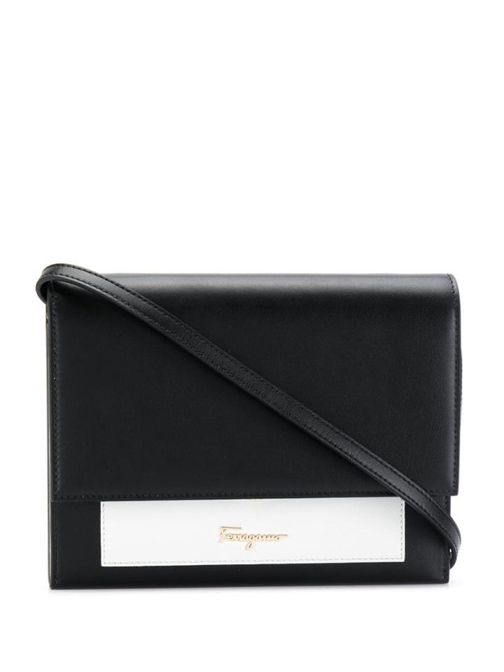Salvatore Ferragamo Logo Flap Crossbody Bag - Black