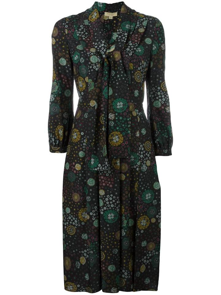 Burberry Printed Dress, Women's, Size: 8, Green, Silk