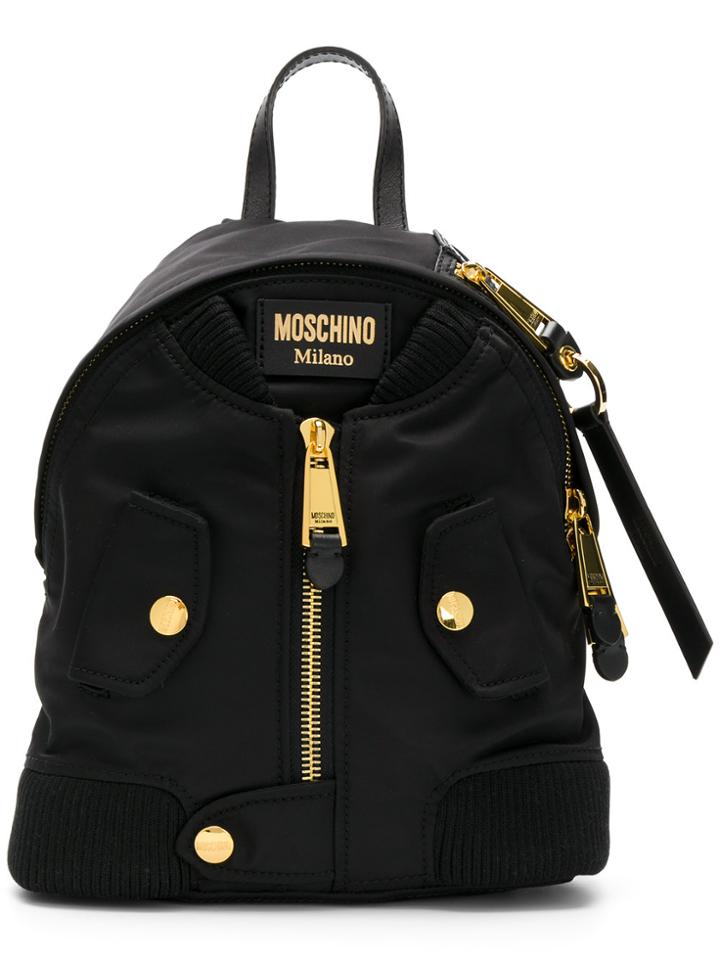 Moschino Bomber Jacket Backpack - Black