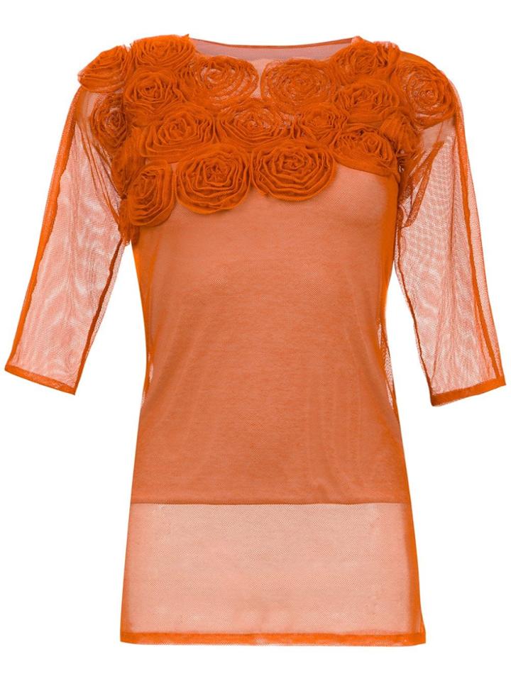 Gloria Coelho Embellished Blouse - Yellow & Orange