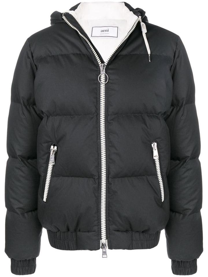 Ami Paris Hooded Down Jacket - Black