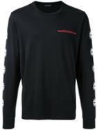 Undercover Long Sleeve Print T-shirt, Men's, Size: 2, Black, Cotton