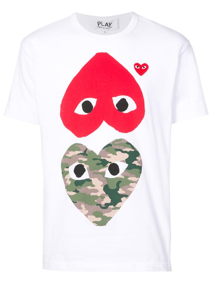 Comme Des Garçons Play Camouflage Heart T-shirt - White
