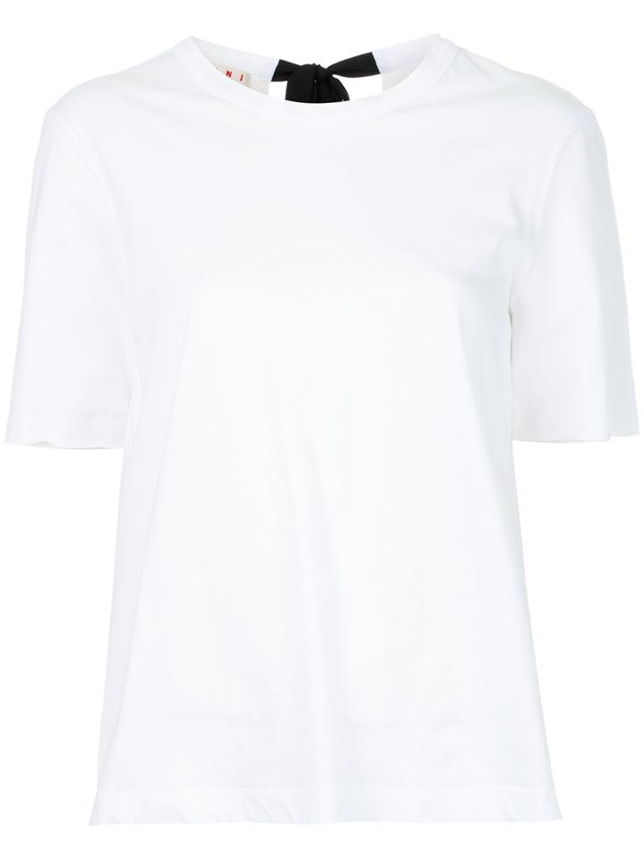Marni - Tie Back T-shirt - Women - Cotton - 46, Women's, White, Cotton