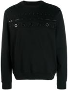 Les Hommes Eyelet Details Sweatshirt - Black