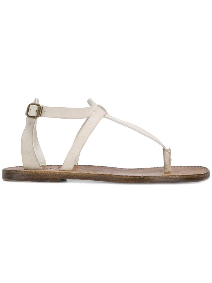 Silvano Sassetti Buckle Flat Sandals - White