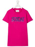 Alberta Ferretti Kids Teen Sequin Sunday T-shirt - Pink