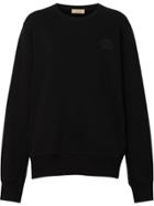 Burberry Crest Detail Cotton Sweatshirt - Black