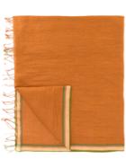 Paul Smith - Striped Scarf - Men - Cotton/linen/flax - One Size, Yellow/orange, Cotton/linen/flax
