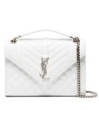 Saint Laurent White Monogram Quilted Shoulder Bag