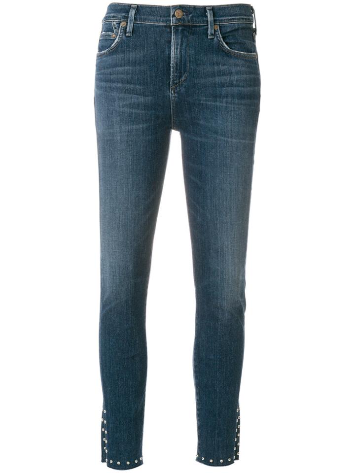 Citizens Of Humanity Slim Fit Notched Leg Jeans - Blue