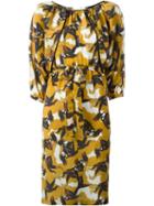 L'autre Chose Printed Dress, Women's, Size: 38, Yellow/orange, Silk