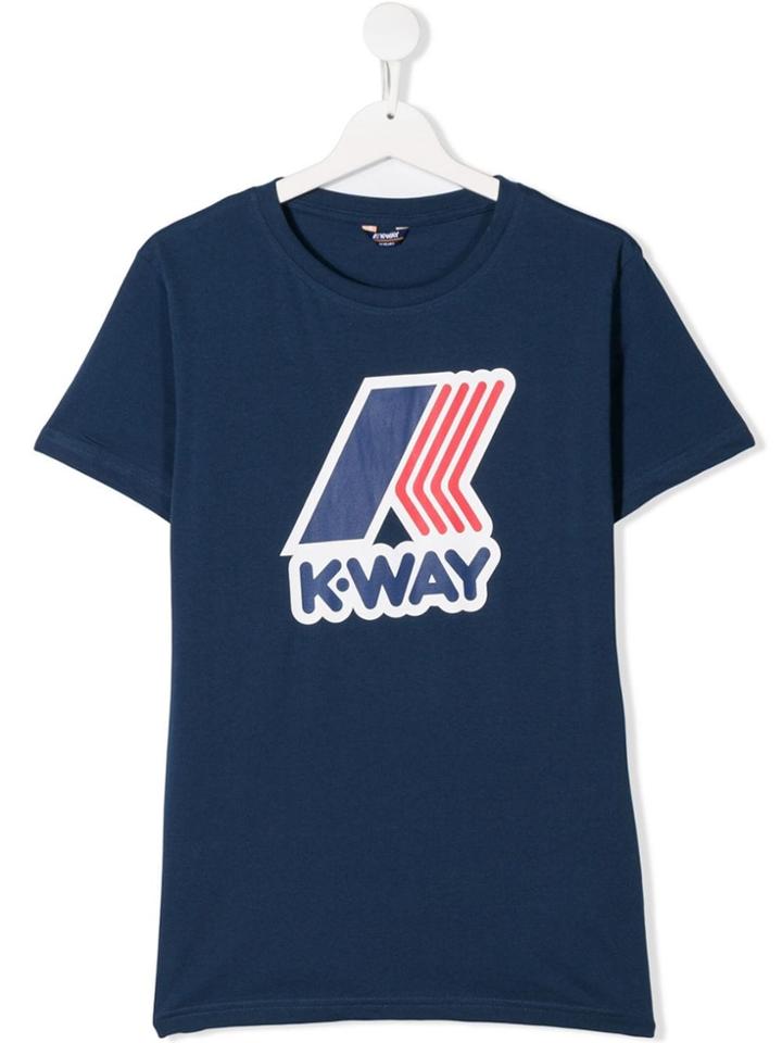K Way Kids Logo Print T-shirt - Blue