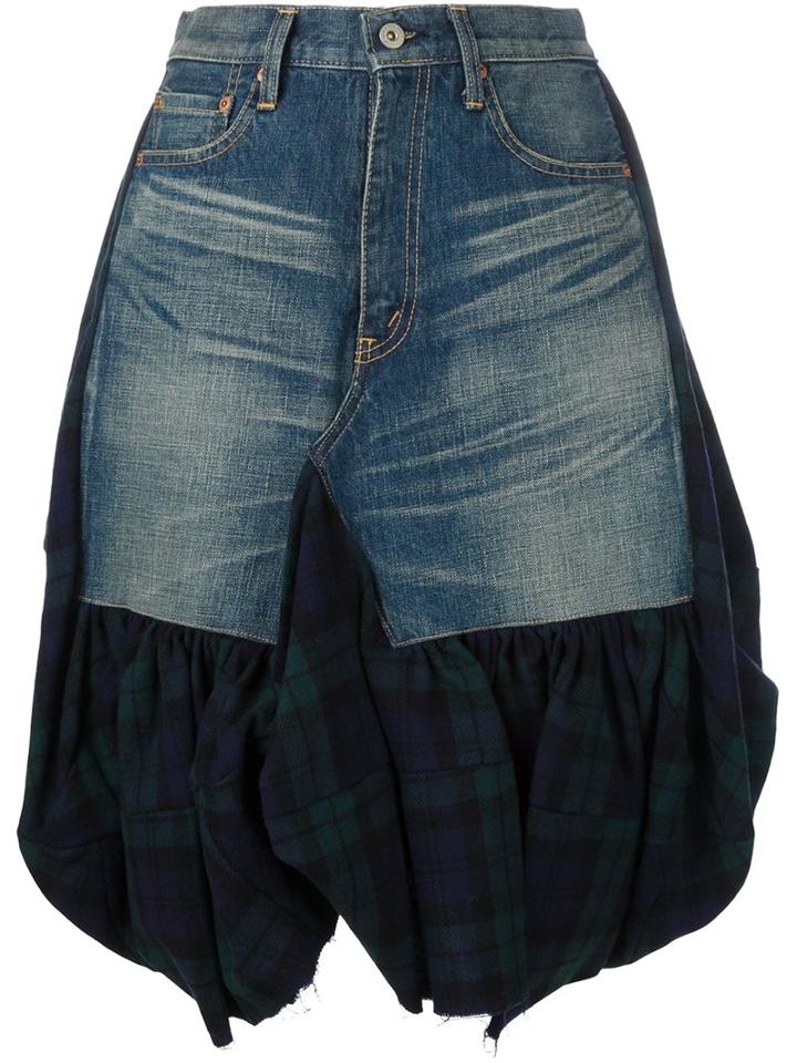 Junya Watanabe Comme Des Garçons Denim Appliqué Skirt